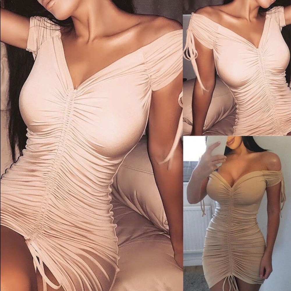 Women's Bandage Bodycon V-neck Short Dress - Picture 1 of 2
